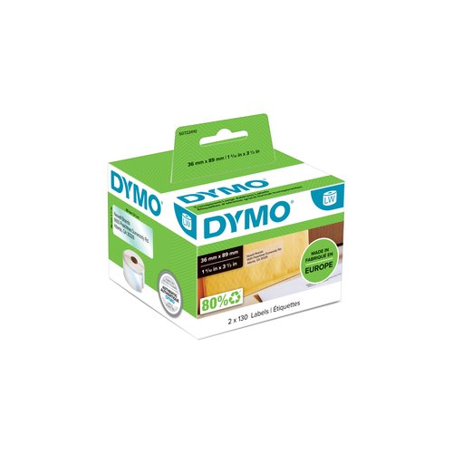Dymo Etiquetas de Dirección Transparentes 89x36mm, 260 Unidades
