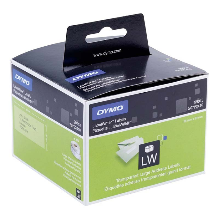 Dymo Etiquetas de Dirección Transparentes 89x36mm, 260 Unidades