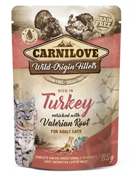 Carnilove Comida Húmeda para Gatos Pouch Pavo, Pack 24 Unidades de 85 gr