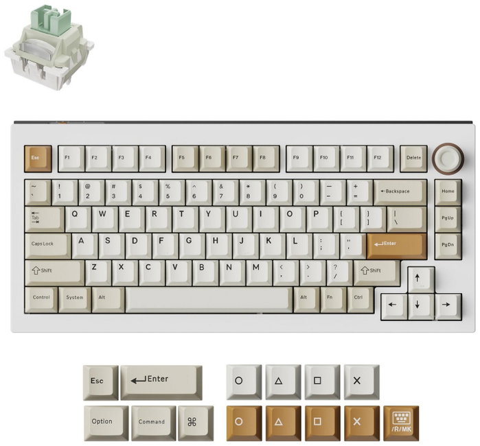 Keychron L5W-P1 Lemokey Magnetic Down Master Teclado Mecánico Gaming con Retroiluminación RGB, USB, Blanco, 81 Teclas