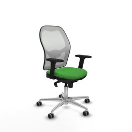 PIQUERAS Y CRESPO Silla de oficina Jorquera con mecanismo Sincro, Tela Verde y Malla Blanca
