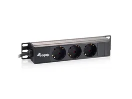 Equip 333299 Regleta de alimentación para rack 1U con 3 salidas AC, Negro