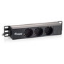 Equip 333299 Regleta de alimentación para rack 1U con 3 salidas AC, Negro