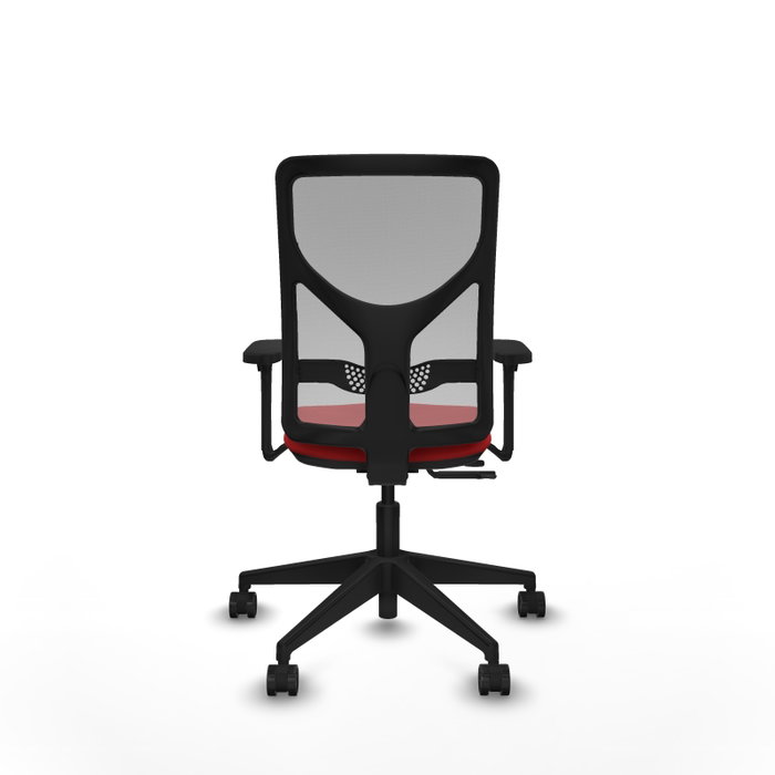 PIQUERAS Y CRESPO Silla de oficina Motilla con mecanismo Sincro/Traslack, Rojo y Gris
