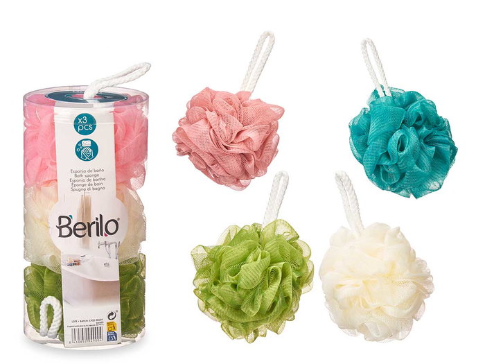 Berilo Set 3 Pzs Pompon Baño Pvc Box 2 Col Surt 11x11x21.5 cm Tela (PE) (Set de 12) Berilo Set 3 Pzs Pompon Baño Pvc Box 2 Col Surt 11x11x21.5 cm Tela (PE) (Set de 12)