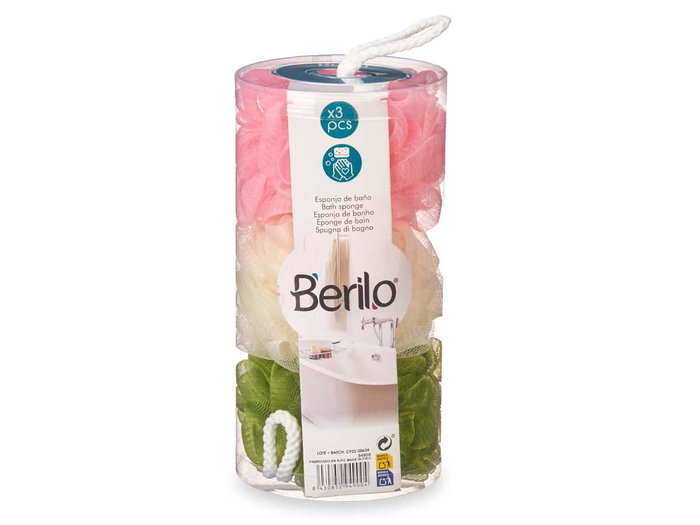 Berilo Set 3 Pzs Pompon Baño Pvc Box 2 Col Surt 11x11x21.5 cm Tela (PE) (Set de 12) Berilo Set 3 Pzs Pompon Baño Pvc Box 2 Col Surt 11x11x21.5 cm Tela (PE) (Set de 12)