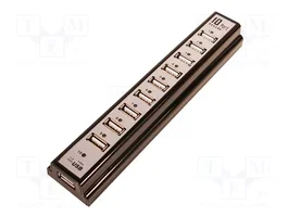 LOGILINK Hub USB 2.0 con 10 puertos USB A y alimentación DC