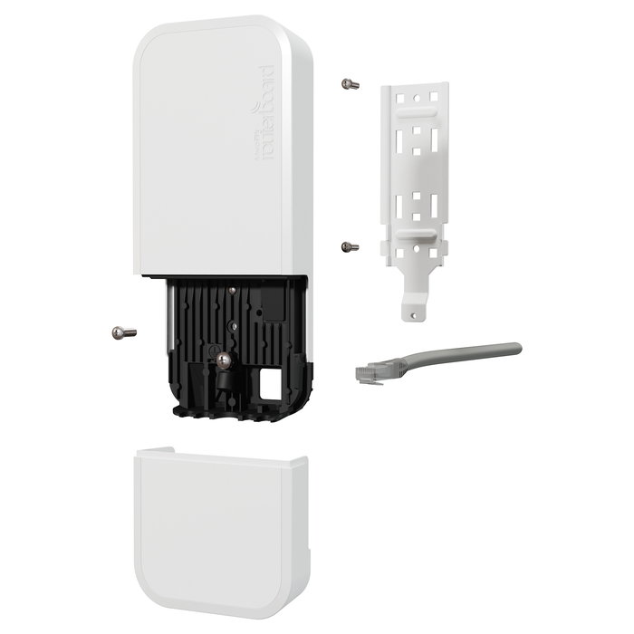 MikroTik Access Point AX wAPG-5HaxD2HaxD - Wi-Fi 6 (2.4/5 GHz) Dual-Band Gigabit, para Exteriores, Color Blanco