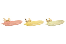 DKD Home Decor Bandeja Vacia Bolsillos de Porcelana Surtido de 3