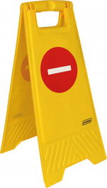 PROBBAX - FS-1015-YEL - Señal de suelo "PROHIBIDO" - 28 x 4 x 60 cm - Amarillo