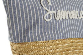 DKD Home Decor Bolso Mediterraneo Beige Azul 16 x 33 x 52 cm (2 Unidades)