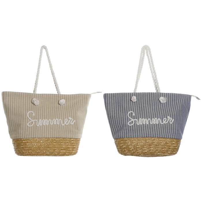 DKD Home Decor Bolso de Poliéster y Fibra Surtido de 2 Unidades