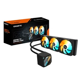 GIGABYTE GAMING 360 Kit de refrigeración líquida All-in-One (AIO) CPU, 360mm, Negro, 3 ventiladores ARGB 120mm, soporte LGA 1200/1700/1851 & AM4/AM5