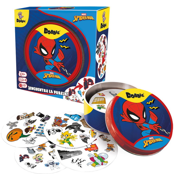 Asmodee Dobble Spiderman con 55 cartas ilustradas Asmodee Dobble Spiderman con 55 cartas ilustradas