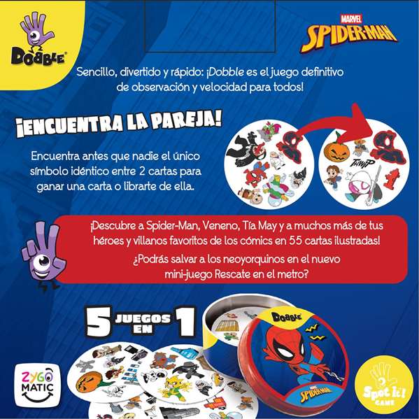 Asmodee Juego Dobble Spiderman - Edición del Superhéroe - Código: Dobble