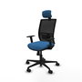 PIQUERAS Y CRESPO Silla de oficina Yunquera con mecanismo Sincro, Azul claro y Negro