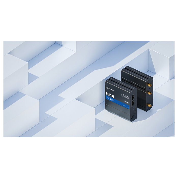 Teltonika RUT241 Router Industrial LTE/4G/3G/2G con WiFi 300 Mbps, eSIM, 2 Puertos Ethernet RJ45 100Mb/s, Montaje en Pared/DIN, -40 a 75 ºC Teltonika RUT241 Router Industrial LTE/4G/3G/2G con WiFi 300 Mbps, eSIM, 2 Puertos Ethernet RJ45 100Mb/s, Montaje en Pared/DIN, -40 a 75 ºC