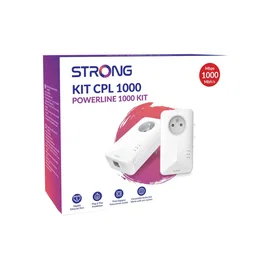 Strong Kit CPL STR1717288389330 Powerline 1000 Duo Toma filtrada 2 adaptadores Alta velocidad hasta 1000 Mbit/s