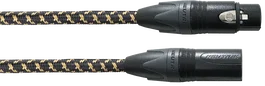 CORDIAL Cable de Micrófono XLR Silent 25Th Anniv 10m con Conectores Neutrik - Color Tweed/Dorado