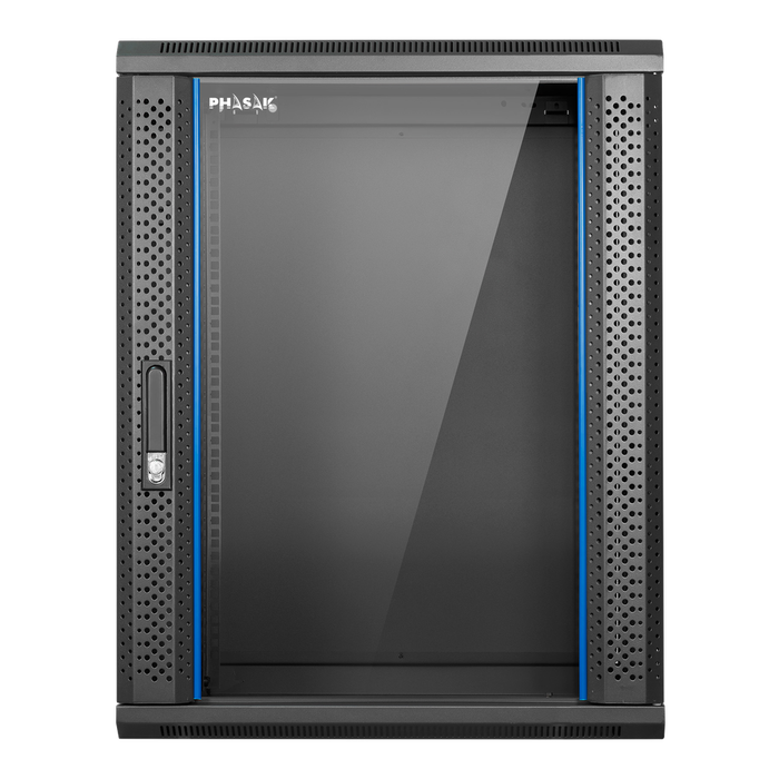 Phasak Armario Rack Mural 19 Pulgadas Pro 15U 600x450 mm Acero SPCC Negro RAL 9004