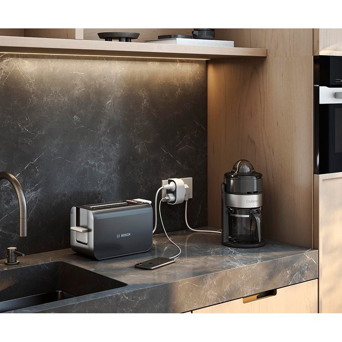 Simon Adaptador Giratorio Schuko 180° con 2 Tomas, 16A, 250V