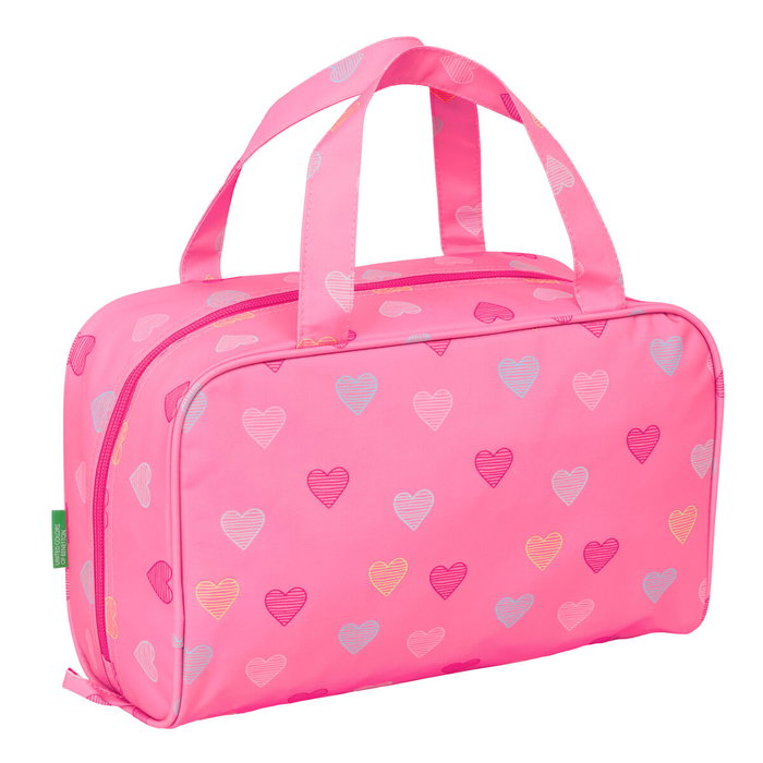 Neceser de Viaje Benetton Heart Rosa 31 x 14 x 19 cm