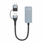 Aisens Conversor USB 3.2 Gen1 USB-A y USB-C a Ethernet 2.5G Gris