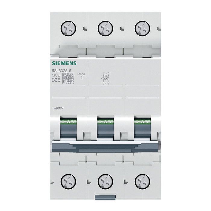 Siemens 5SL6325-6 Disyuntor 25A 3p 6kA Siemens 5SL6325-6 Disyuntor 25A 3p 6kA
