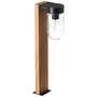 Brilliant CABAR Pilona exterior color madera oscuro/negro metal/vidrio E27 1x40W IP44