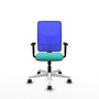 PIQUERAS Y CRESPO Silla de oficina Motilla con mecanismo Sincro, Turquesa y Azul