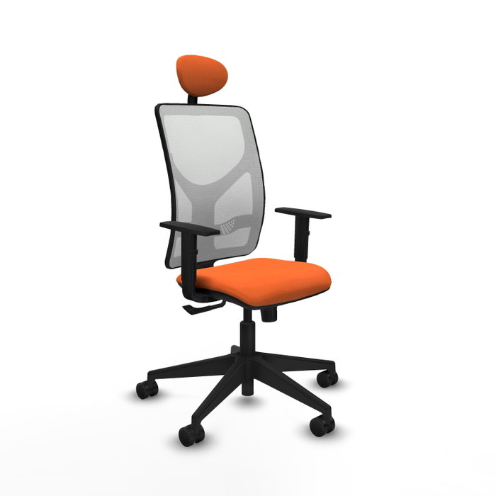PIQUERAS Y CRESPO Silla de oficina Motilla Naranja y Blanco con mecanismo Sincro PIQUERAS Y CRESPO Silla de oficina Motilla Naranja y Blanco con mecanismo Sincro
