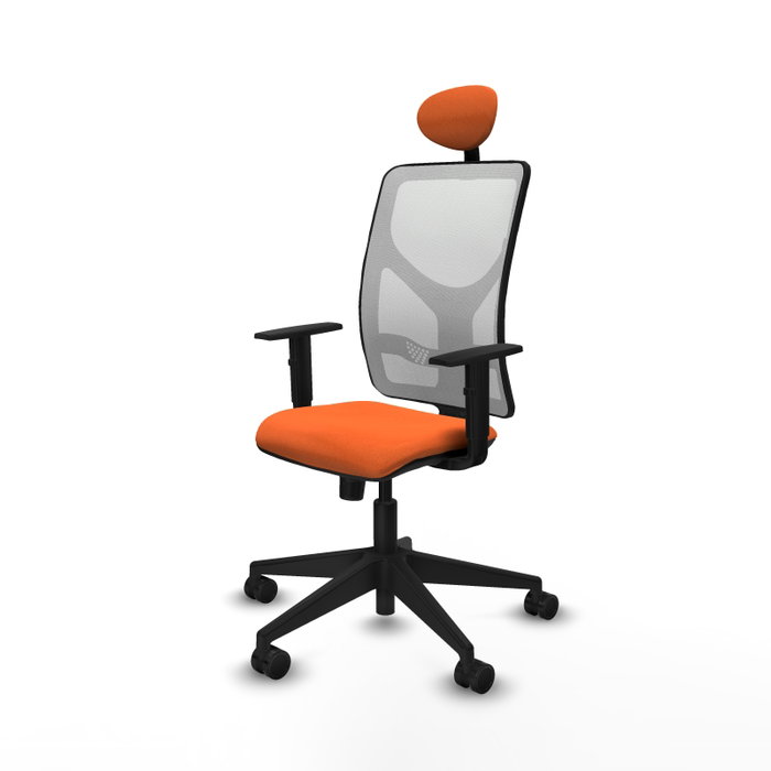 PIQUERAS Y CRESPO Silla de oficina Motilla Naranja y Blanco con mecanismo Sincro PIQUERAS Y CRESPO Silla de oficina Motilla Naranja y Blanco con mecanismo Sincro
