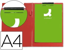 Q-connect Carpeta miniclips de plástico roja DIN A4