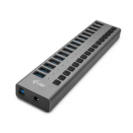 i-tec U3CHARGEHUB16 Hub USB 3.0 con Carga, 16 Puertos, Adaptador de Energía 90W para Carga Simultánea, Plug & Play, Compatible con PC, Mac, Laptop