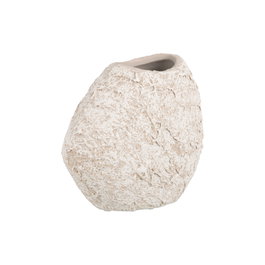 Jarrón Blanco Rústico Cerámica 23 X 12 X 20 cm