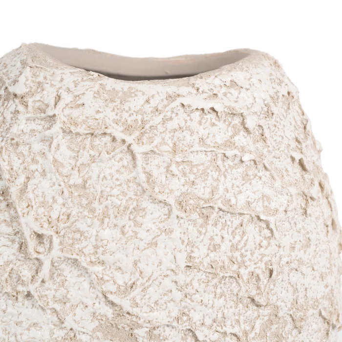 Jarrón Blanco Rústico Cerámica 23 X 12 X 20 cm