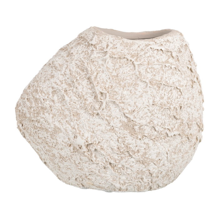 Jarrón Blanco Rústico Cerámica 23 X 12 X 20 cm