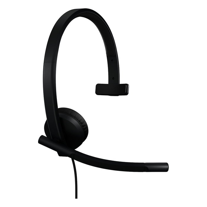 Logitech H570E USB-A Auriculares Monoaurales con Certificación Microsoft Teams, Negro