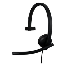 Logitech H570E USB-A Auriculares Monoaurales con Certificación Microsoft Teams, Negro