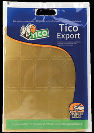 Tico E-GL-4521 Paquete 10 Hojas Etiquetas Satinadas Oro 45x21 MM 150 Piezas