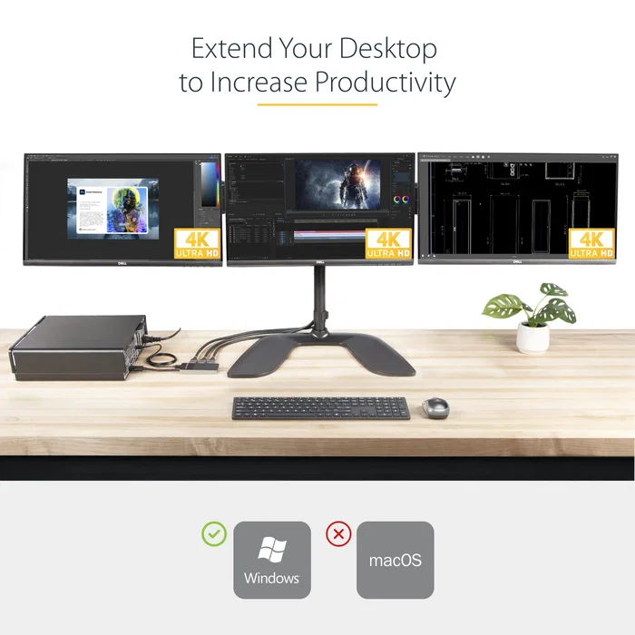 StarTech.com Divisor de Video MST14DP123DP Hub MST USB-C a 3x DisplayPort 1.4, Compatible con 8K 30Hz y HDR para Configuración Multimonitor en Windows, Plug and Play StarTech.com Divisor de Video MST14DP123DP Hub MST USB-C a 3x DisplayPort 1.4, Compatible con 8K 30Hz y HDR para Configuración Multimonitor en Windows, Plug and Play