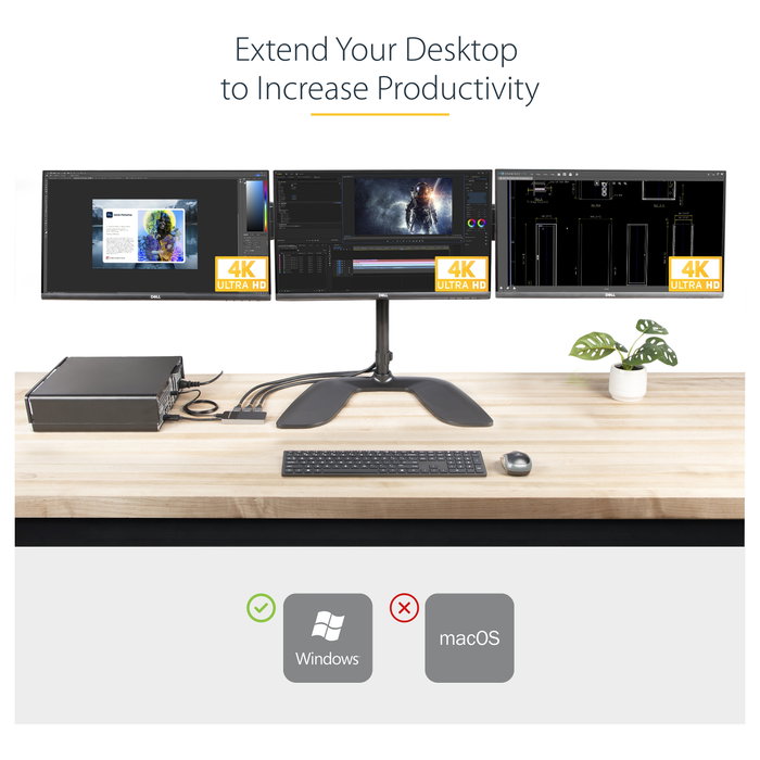 StarTech.com Hub MST DisplayPort 1.4 a 3x DisplayPort MST14DP123DP Negro