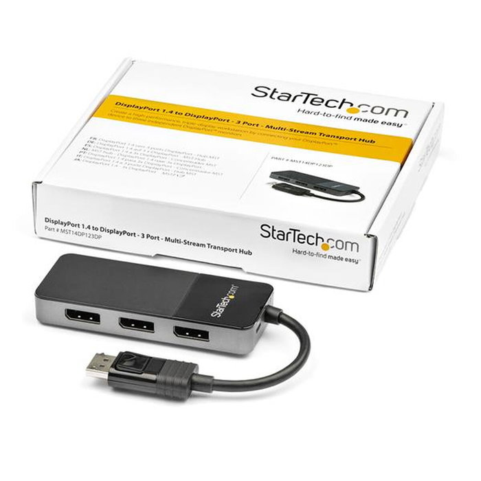 StarTech.com Hub MST DisplayPort 1.4 a 3x DisplayPort MST14DP123DP Negro