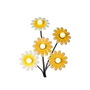 Lumineo Estaca solar ramo de margaritas flexible, 55 cm