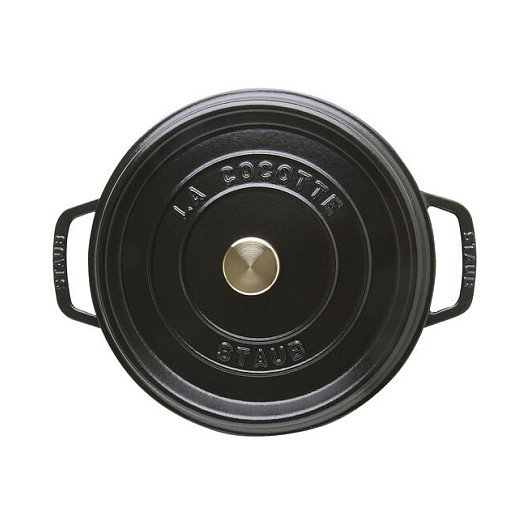 Staub La Cocotte Cazuela Redonda de Hierro Fundido 24 cm / 3.8 Litros Color Negro