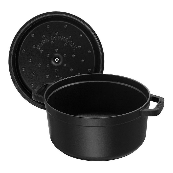 Staub La Cocotte Cazuela Redonda de Hierro Fundido 24 cm / 3.8 Litros Color Negro