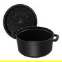 Staub La Cocotte Cazuela Redonda de Hierro Fundido 24 cm / 3.8 Litros Color Negro