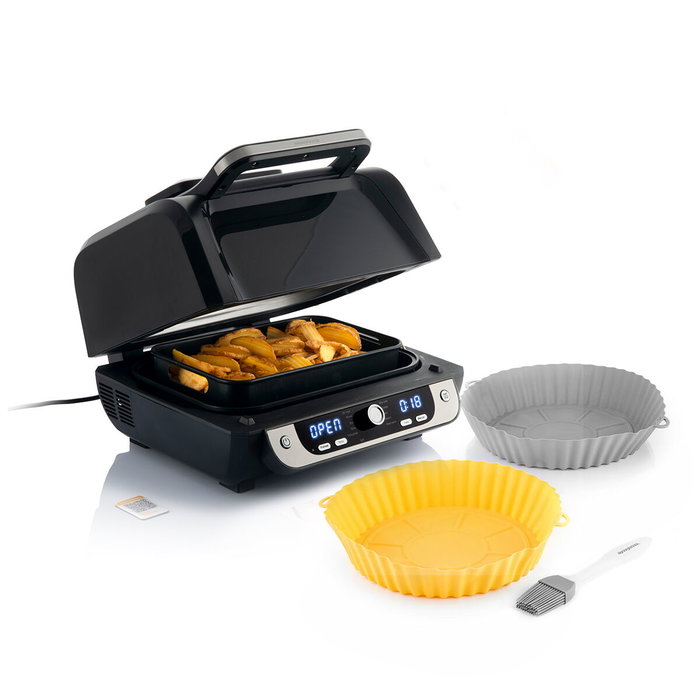 Pack Cestas de Silicona con Pincel para Freidoras de Aire y Freidora de Aire con Grill, Accesorios y Recetario InnovaGoods