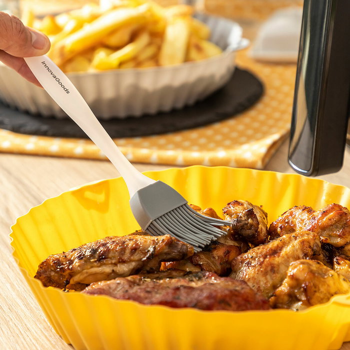 Pack Cestas de Silicona con Pincel para Freidoras de Aire y Freidora de Aire con Grill, Accesorios y Recetario InnovaGoods