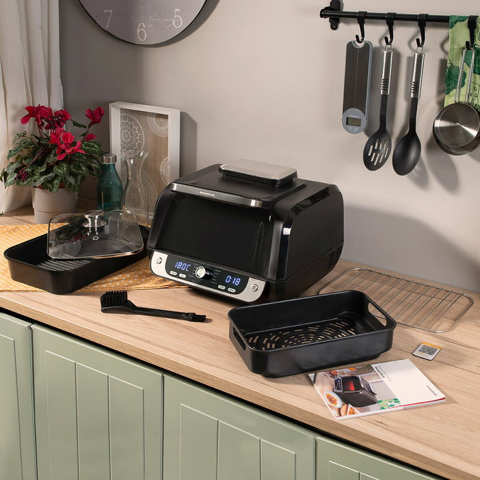 Pack Cestas de Silicona con Pincel para Freidoras de Aire y Freidora de Aire con Grill, Accesorios y Recetario InnovaGoods